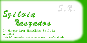 szilvia naszados business card