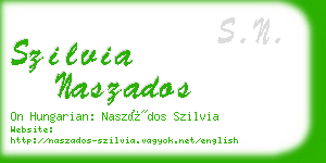 szilvia naszados business card